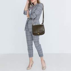 Pre Owned حقيبة سادل مايكل كورس ديلفينا جلد أخضر زيتوني