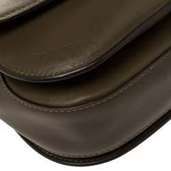 Pre Owned حقيبة سادل مايكل كورس ديلفينا جلد أخضر زيتوني