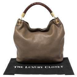 Michael Kors Dark Beige/Brown Soft Leather Skorpios Hobo