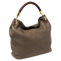 Michael Kors Dark Beige/Brown Soft Leather Skorpios Hobo