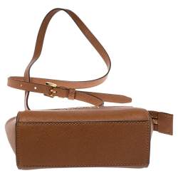 Pre Owned حقيبة كروس مايكل كورس ميني سيلما جلد سافيانو بني