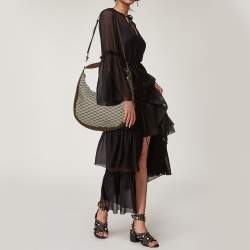 Pre Owned Michael Kors Beige/Brown Coated Canvas and Leather Lauryn Hobo