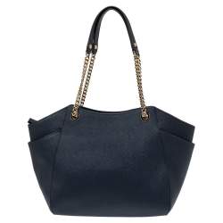 مملوكة مسبقًا حقيبة ي د مايكل كورس سلسلة جيت ست ترافيل جلد أزرق كحلي