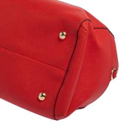 MICHAEL Michael Kors Red Saffiano Leather Boston Bag