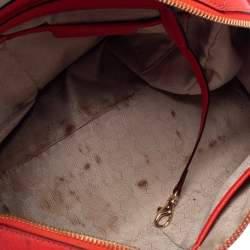 MICHAEL Michael Kors Red Saffiano Leather Boston Bag