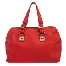 MICHAEL Michael Kors Red Saffiano Leather Boston Bag