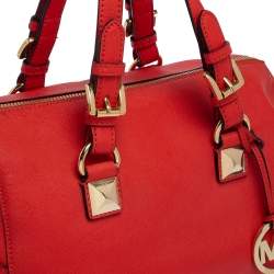 MICHAEL Michael Kors Red Saffiano Leather Boston Bag