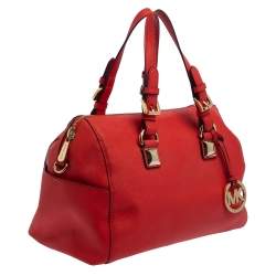 MICHAEL Michael Kors Red Saffiano Leather Boston Bag