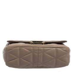 Pre Owned Michael Kors Beige Matelassé Leather Small Sloan Shoulder Bag