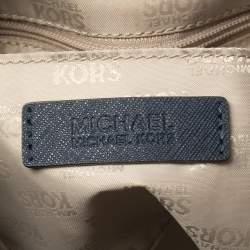 مملوكة مسبقًا Michael Kors Navy Blue Leather Large Jet Set Travel Tote