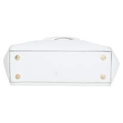 Pre Owned MICHAEL Michael Kors White Leather Medium Sutton Tote