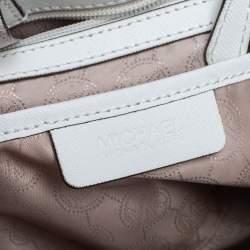 Pre Owned MICHAEL Michael Kors White Leather Medium Sutton Tote
