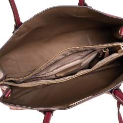 Michael Kors Burgundy Grained Leather Large Mercer Tote