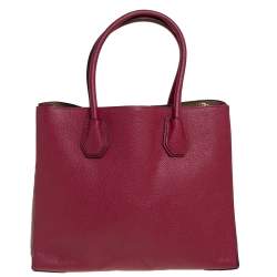 Michael Kors Burgundy Grained Leather Large Mercer Tote