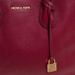 Michael Kors Burgundy Grained Leather Large Mercer Tote
