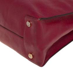 Michael Kors Burgundy Grained Leather Large Mercer Tote