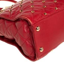 مملوكة مسبقًا Michael Kors Red Quilted Leather Studded Hamilton Tote 