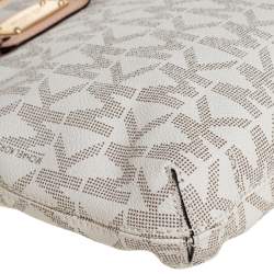 Pre Owned حقيبة كروس مايكل كورس هاميلتون كانفاس مقوى بني فاتح/كريمي وجلد