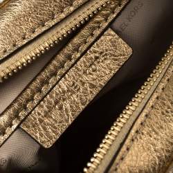 Pre Owned Michael Kors Metallic Gold Leather Medium Ginny Crossbody Bag