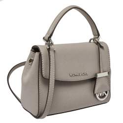 Pre Owned Michael Kors Grey Leather Mini Ava Top Handle Bag