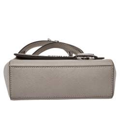 Pre Owned Michael Kors Grey Leather Mini Ava Top Handle Bag