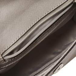Pre Owned Michael Kors Grey Leather Mini Ava Top Handle Bag