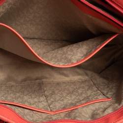 Pre Owned Michael Kors Coral Pink Saffiano Leather Large Jet Set Travel Tote