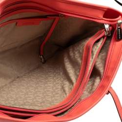 Pre Owned Michael Kors Coral Pink Saffiano Leather Large Jet Set Travel Tote