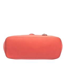 Pre Owned Michael Kors Coral Pink Saffiano Leather Large Jet Set Travel Tote