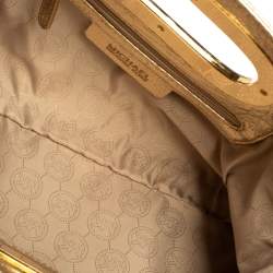 Pre Owned MICHAEL Michael Kors Metallic Gold Leather Berkley Clutch