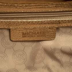 Pre Owned MICHAEL Michael Kors Metallic Gold Leather Berkley Clutch