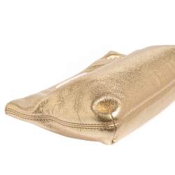 Pre Owned MICHAEL Michael Kors Metallic Gold Leather Berkley Clutch