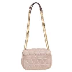 Pre Owned حقيبة كتف مايكل كورس سلوان صغيرة جلد مبطنة وردية