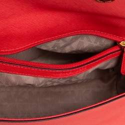 Pre Owned Michael Kors Red Leather Small Ava Top Handle Bag