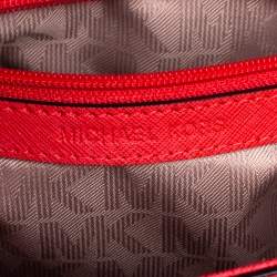 Pre Owned Michael Kors Red Leather Small Ava Top Handle Bag