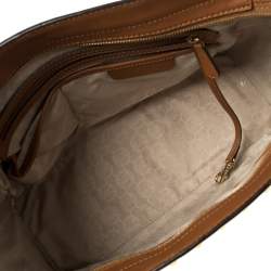 Pre Owned MICHAEL Michael Kors Brown Saffiano Leather Large Selma Tote