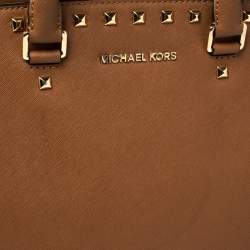 Pre Owned MICHAEL Michael Kors Brown Saffiano Leather Large Selma Tote