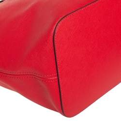 Pre Owned حقيبة يد مايكل كورس جيت سيت ترافيل كبيرة جلد أحمر