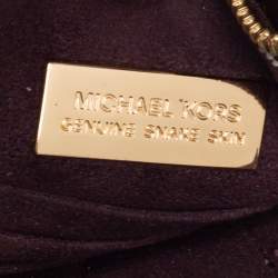 Pre Owned Michael Kors Burgundy Snakeskin Small Mercer Tote