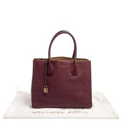 Pre Owned حقيبة مايكل كورس ميرسر جلد عنابي محبب كبيرة