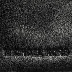 مملوكة مسبقًا محفظة مايكل كورس بروكفيل كاريال كونتينينتال جلد و كانفاس مقوى مطبوع نقشة شعار الماركة أسود و بيج