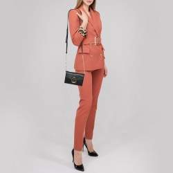 Pre Owned Michael Kors Black Leather Hudson Crossbody Bag