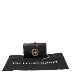 Pre Owned Michael Kors Black Leather Hudson Crossbody Bag