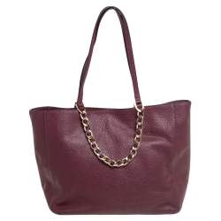 Pre Owned Michael Kors Merlot Leather Harper Tote