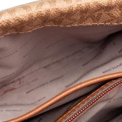 Pre Owned Michael Kors Tri Color Monogram Coated Canvas and Leather Kinsley Top Handle Bag