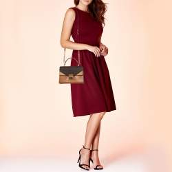 Pre Owned Michael Kors Tri Color Monogram Coated Canvas and Leather Kinsley Top Handle Bag