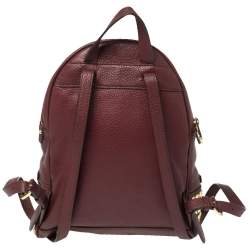 مملوكة مسبقًا Michael Kors Burgundy Leather Small Studded Rhea Backpack