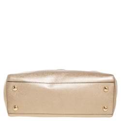 Pre Owned MICHAEL Michael Kors Gold Patent Leather Medium Cynthia Tote