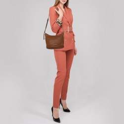 Pre Owned حقيبة هوبو مايكل كورس لوبيتا جلد محبب بني