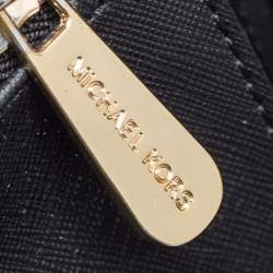 Pre Owned Michael Kors Black Leather Large Jet Set Travel Tote